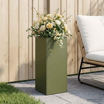 vidaXL Plantenbak Olijfgroen 20 x 20 x 40 cm Koudgewalst, Verzenden, Nieuw