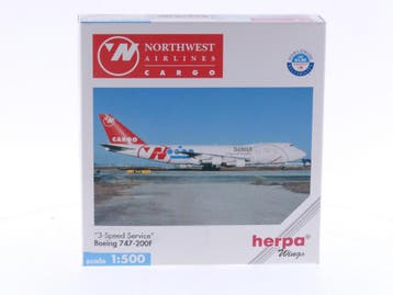 Schaal 1:500 Herpa 512398 Northwest Airlines Cargo - Boei..., Ophalen of Verzenden, Gebruikt