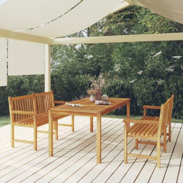 vidaXL 3-delige Tuinset massief teakhout, Verzenden, Nieuw, Tuinset