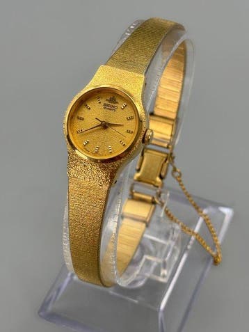 Seiko - Galaxy V401-0250 | Classic Slim Dress Watch | Gold, Handtassen en Accessoires, Horloges | Antiek