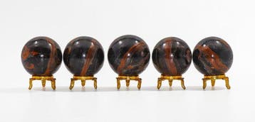 Magnifique lot de 5 sphères œil-de-faucon – œil-de-tigre, Collections