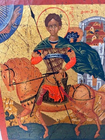 Icoon - Heilige Dimitrios - Hout