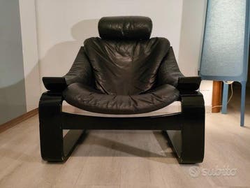 Ake Fribyter - Fauteuil - Kroken - Leder, Hout - Design en, Antiquités & Art