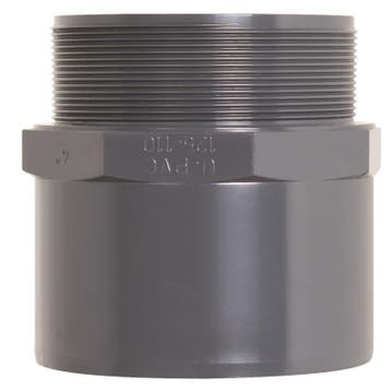 Pvc puntstuk 110/125mm x 4   PN16 (pvc draadeind), Verzenden, Nieuw