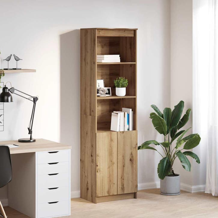 vidaXL Hoge kast 50x35x180 cm bewerkt hout artisanaal, Huis en Inrichting, Kasten | Dressoirs, Nieuw, Verzenden