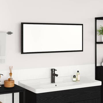 vidaXL Spiegel Zwart Eiken 90 x 8,5 x 37 cm Bewerkt hout, Verzenden