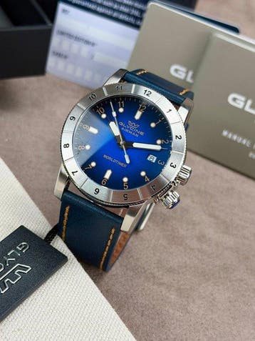 Glycine - Airman Contemporary Worldtimer Blue Date - GL1022