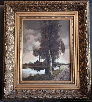 Jos van Dijk (1913-1998) - Boerderij in de polder, Antiquités & Art