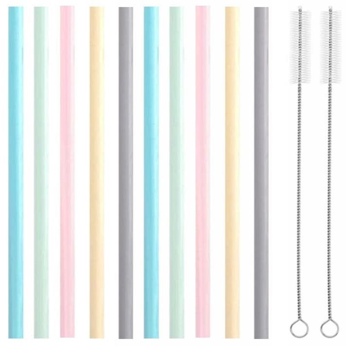 Fako Bijoux - Siliconen Rietjes Set Pastel - 10 Herbruikbare, Huis en Inrichting, Keuken | Bestek, Verzenden