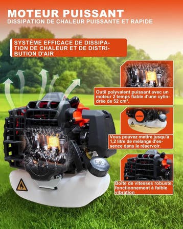 LADAMI bosmaaier benzine 52cc 2-takt multitool 3 pk, Jardin & Terrasse, Ophalen of Verzenden