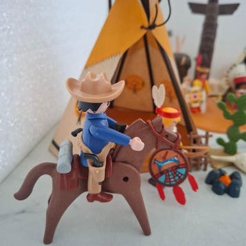 Playmobil - Speelgoed Playmobil Western indianen dorp met, Antiek en Kunst