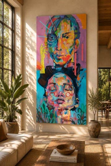 Daniel Jonez - “Tango” Acrylic on canvas - 160 x 80 cm, Antiek en Kunst, Kunst | Schilderijen | Modern