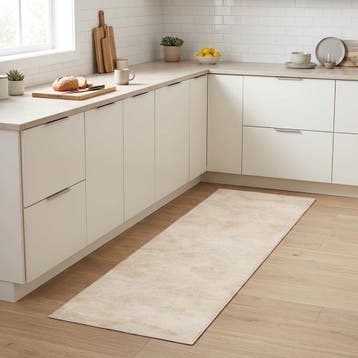 vidaXL Keuken Tapijt crèmekleurig beton 300 x 60 cm 100%, Jardin & Terrasse, Paillassons, Verzenden