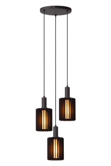 Hanglamp Lucide LAMBRES -  - 3xE27 - Zwart, Verzenden, Nieuw