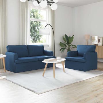 vidaXL bank / zetelstel 2 pcs Blauw 162 x 80 x 85 cm Stof, Verzenden, Nieuw