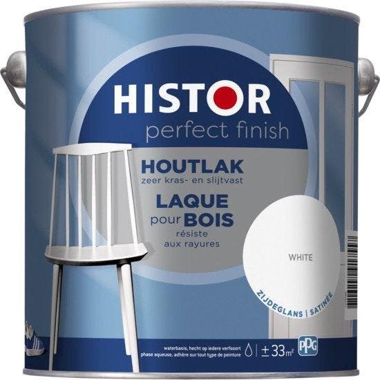 Histor Perfect Finish Houtlak Zijdeglans RAL 9010 | Zuiver, Doe-het-zelf en Bouw, Verf, Beits en Lak, Nieuw, Verzenden