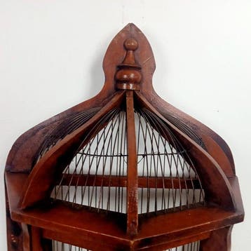 Victoriaans Vogelkooi - Hout - Wandkooi, Antiek en Kunst