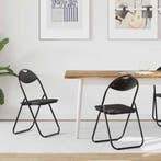 vidaXL Inklapbare stoel 2 pcs Zwart 48 x 43,5 x 81 cm, Huis en Inrichting, Stoelen, Verzenden, Nieuw