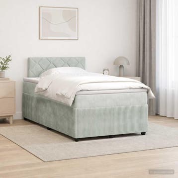 vidaXL Boxspringbed met matras Lichtgrijs 120 x 200 cm, Verzenden, Nieuw
