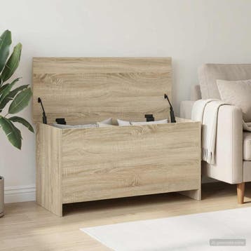 vidaXL Opbergkist Sonoma Eiken 100 x 40 x 50 cm Bewerkt hout, Verzenden