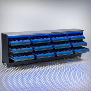 Datona Werkbank PREMIUM RVS werkblad met opbergbakken – 272, Ophalen of Verzenden