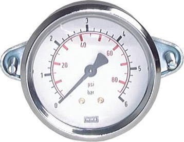 0...0.6 Bar (0...9 psi) Paneelmontage Manometer Staal/Brons, Verzenden, Nieuw