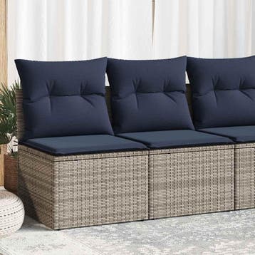 vidaXL 2-delige Loungeset met kussens poly rattan acacia, Verzenden, Nieuw, Loungeset