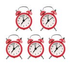 Set van 5 kleine wekkertjes, rood (op batterij), Doe-het-zelf en Bouw, Verzenden, Nieuw