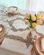 Nappe (25) - 285 cm - 180 cm - Cantù Lace Linen, Antiquités & Art