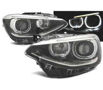 PHARES BMW F20 F21 ANGEL EYES LED FOND NOIR, Verzenden