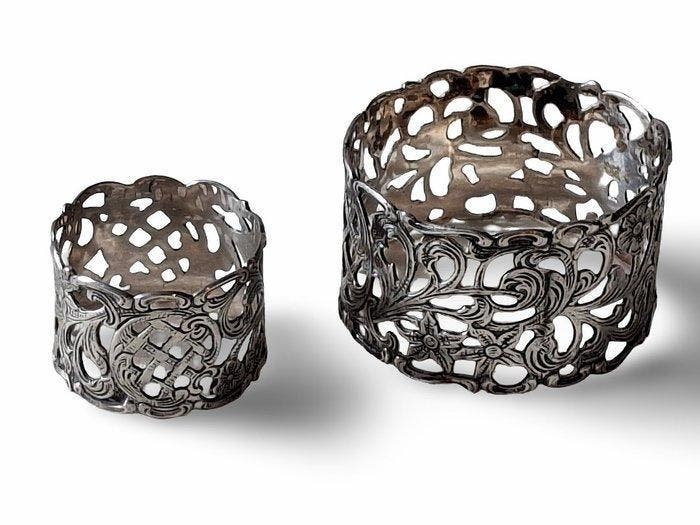 Servetring (2) - Stel Servet- en Vingerdoekring - .833, Antiek en Kunst, Antiek | Zilver en Goud
