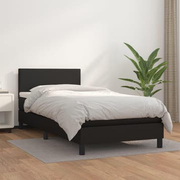 vidaXL Boxspring met matras kunstleer zwart 90x200 cm, Verzenden, Nieuw