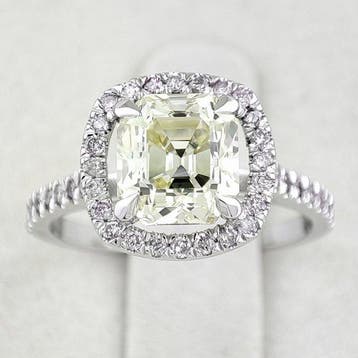 Ring - 14 karaat Witgoud - 2.25ct. tw. Geel Diamant