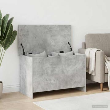 vidaXL Opbergkist met opslag Betongrijs 80 x 40 x 50 cm, Verzenden