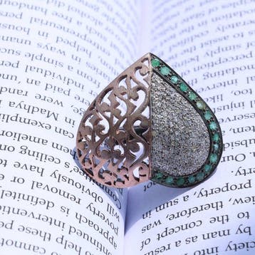 Zonder minimumprijs - Ring Hartvormige vintage sterling, Nieuw