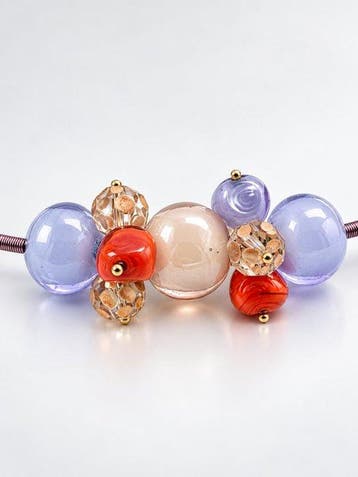 Staal, Murano-glas - Halsketting - Murano-glas ketting
