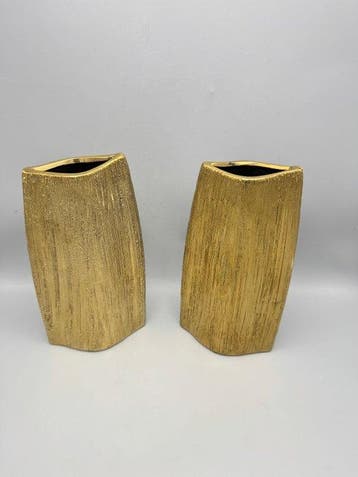 Vaas - Aardewerk - Twee sculpturale vazen, Nieuw