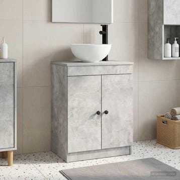 vidaXL Badkamer Vanity met Wastafel Betongrijs 54 x 35 x 83, Verzenden, Nieuw