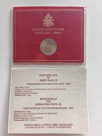 Vatican. 2 Euro 2004 Città del Vaticano (Sans prix de, Postzegels en Munten