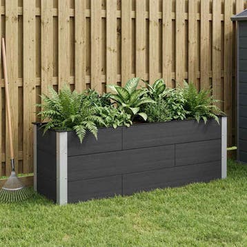 vidaXL Verhoogde plantenbak Zwart 150 x 50 x 54 cm WPC en, Verzenden