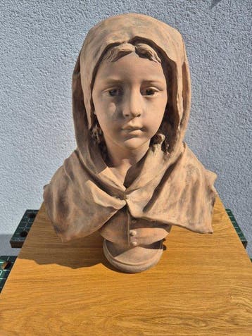 Nicolas Lecornet (act.c.1880-1884) - Buste, Buste - 46 cm -, Antiek en Kunst
