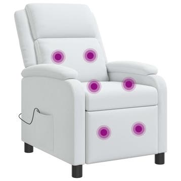 vidaXL Massage Relaxstoel Wit Stof, Verzenden, Nieuw