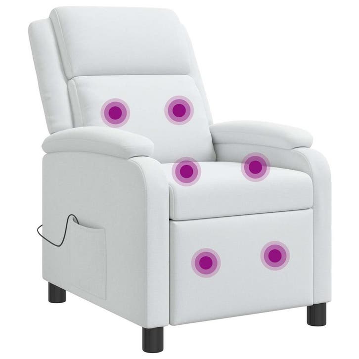 vidaXL Massage Relaxstoel Wit Stof, Huis en Inrichting, Fauteuils, Nieuw, Verzenden
