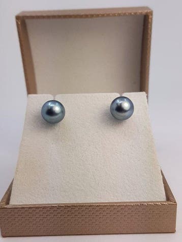 Zonder minimumprijs - Oorbellen Zilver - 9×10 mm Tahitiaanse