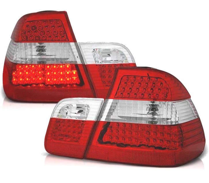 FEUX ARRIÈRE BMW SÉRIE 3 E46 98-01 LED ROUGE CHROMÉ, Auto-onderdelen, Verlichting, Verzenden