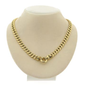 Robuust gouden gourmet schakelcollier (Ketting), Ophalen of Verzenden, Gebruikt, Goud, Goud