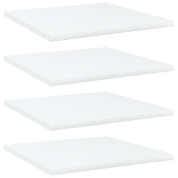 vidaXL Wandschappen 4 st 40x40x1,5 cm bewerkt hout wit, Huis en Inrichting, Woonaccessoires | Wandplanken en Boekenplanken, Verzenden