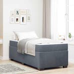 vidaXL Bedframe met matras Donkergrijs 100 x 200 cm Stof, Verzenden, Nieuw