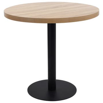 vidaXL Bistrotafel 80 cm MDF lichtbruin, Verzenden, Nieuw