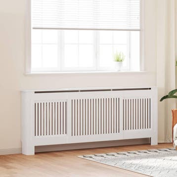 vidaXL Radiator Cover 2 st Wit 205 x 20,5 x 81,5cm Bewerkt, Verzenden